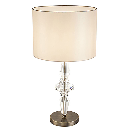 Лампа с абажуром-цилиндром и стеклянной колонной (бронза)