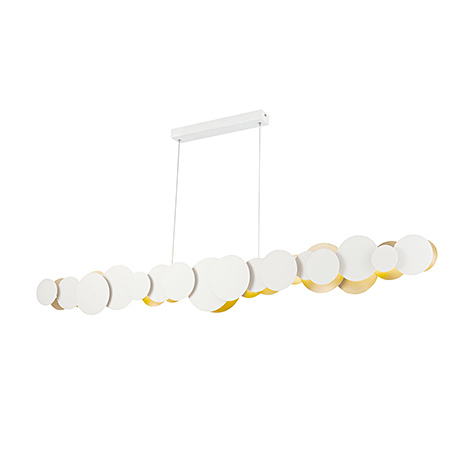 Современный подвесной светильник из кружков (цвет белый с золотом)