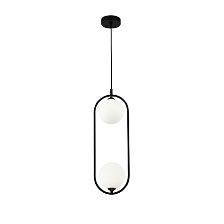 Modern Ring 2: Подвесной светильник - шары плафоны внутри овала (цвет черный)