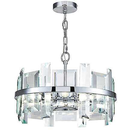 Modern Cerezo 5: Подвесной светильник на цепи с граненым стеклом (хром)