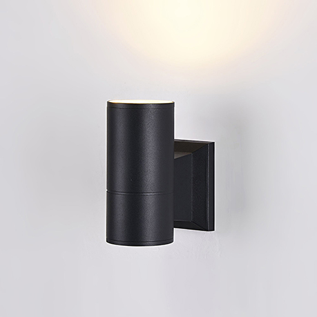 Современный настенный уличный светильник в виде цилиндра (цвет черный)