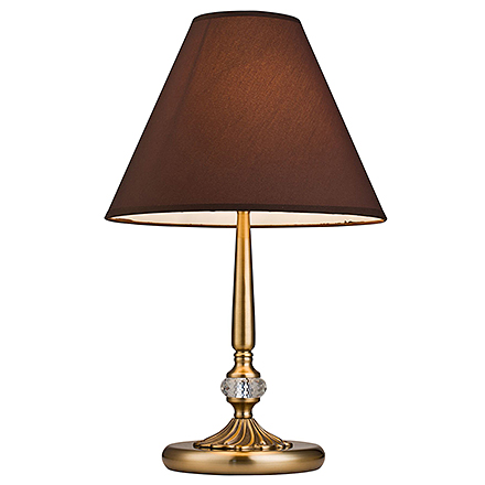 Прикроватная лампа с коричневым абажуром (латунь)