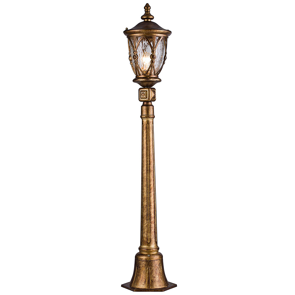 Классический фонарь на столбике среднего размера (античное золото)