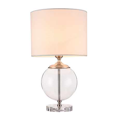 Table & Floor Lowell 1: Настольная лампа прозрачный шар с кремовым абажуром