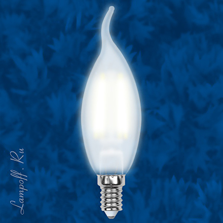 LED-CW35-6W: Светодиодная лампа свеча на ветру с матовой колбой (теплый свет)