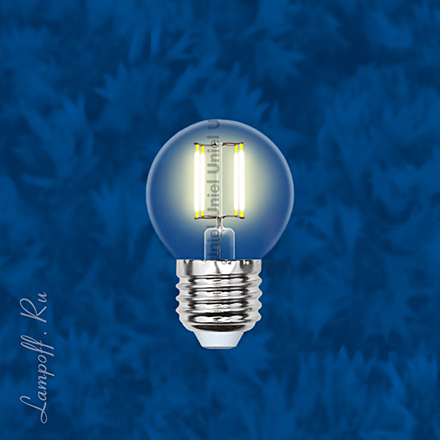 Лампа-шар прозрачная светодиодная (6 Ватт, Е27, теплый свет, шарик)