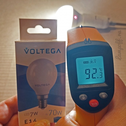 Лампа E14, Voltega, холодный свет, нагрев до +92°C