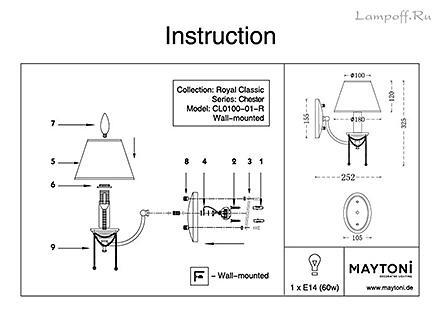 Инструкция / Схема для RC0100-WL-01-R