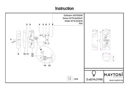 Инструкция / Схема для S710-25-02-N