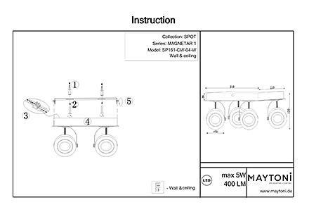 Инструкция / Схема для SP161-CW-04-W