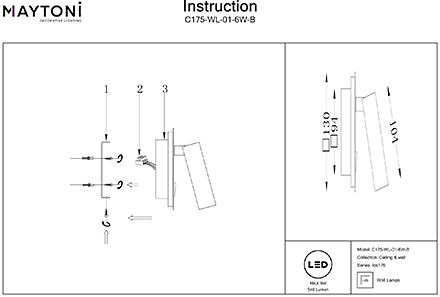 Инструкция / Схема для C175-WL-01-6W-B