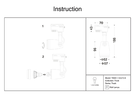 Инструкция / Схема для TR001-1-GU10-B